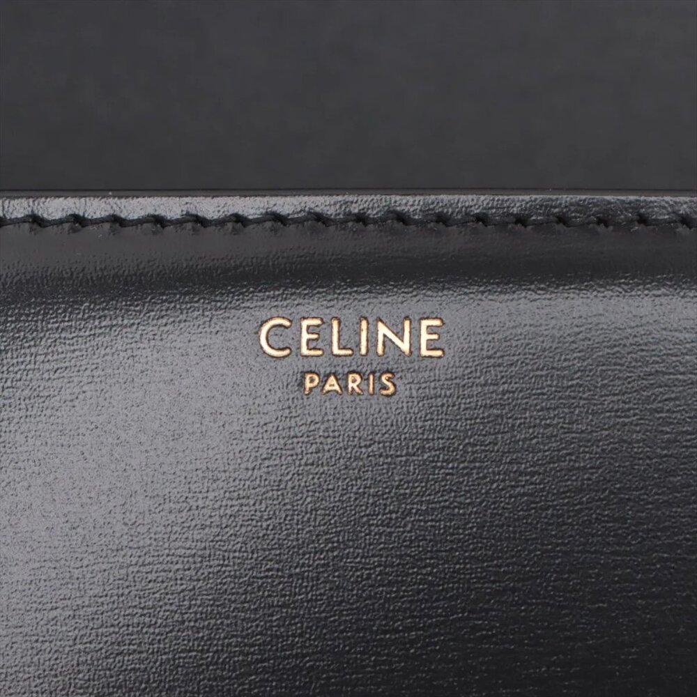 Sold out ❌Celine Triomphe teen Leather Shoulder bag Black - Picture 10 of 14